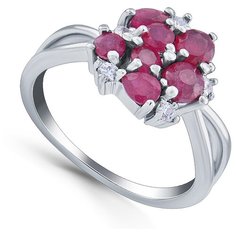 Silver WINGS Кольцо из серебра рубин, куб.цирконий 21knys1885-155, размер 18