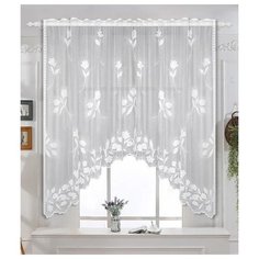 Тюль ТД Текстиль Арка Цветы (112614) на ленте 170 см 1 шт. белый