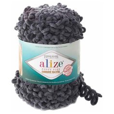 Пряжа Alize Puffy Fine Ombre Batik, 100 % полиэстер, 500 г, 73 м, 7259 серый