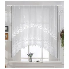 Тюль ТД Текстиль Арка Букет (112613) на ленте 170 см 1 шт. белый