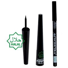 РЕСНИЧКА Halal карандаш для контура глаз + жидкая подводка, оттенок черный