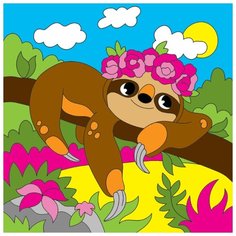 Рыжий кот картина по номерам "Милый ленивец" 15x15 см (Х-9367)