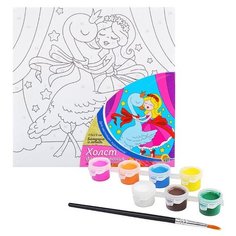 Рыжий кот картина по номерам "Балерина и лебедь" 15х15 см (X-9376)