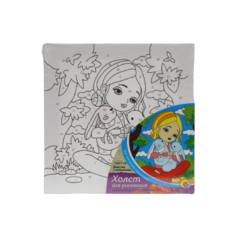 Рыжий кот картина по номерам "Девочка с зайчиками" 15х15 см (Х-9381)