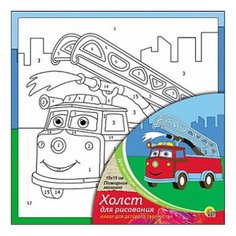 Рыжий кот Картина по номерам "Пожарная машина" 15х15 см (Х-0308)