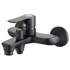 Смеситель для ванны с подключением душа Orange Aristo M19-100, черный однорычажный