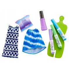 Barbie Комплект одежды Crayola для куклы Барби FPW12/FPW14 голубой/зеленый/сиреневый