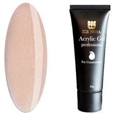 Акригель ICE NOVA Acrylic Gel Professional моделирующий с шиммером, 30 г. №11 персиковая пудра