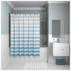 Штора для ванной IDDIS B05P218I11 180 х 180 белый/голубой