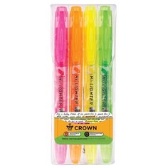 CROWN Набор текстовыделителей Multi Hi-Lighter (H-500-4), 4 шт