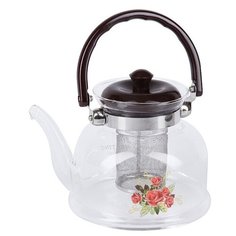 ROSENBERG Заварочный чайник RGL-250023 1.4 л, прозрачный/черный