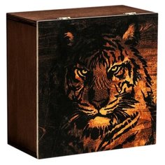 Коробка подарочная Дарите счастье Тигр 20 х 10 х 20 см коричневый