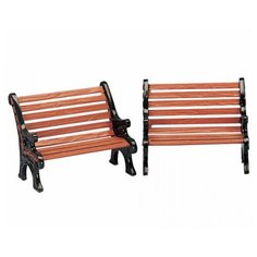 Фигурка LEMAX набор Скамейка деревянная 3.5 x 4.5 x 3.5 см 2 шт коричневый