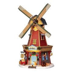 Фигурка LEMAX Ветряная мельница 20.5 x 32 x 16.5 см бежевый/красный