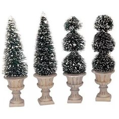 Фигурка LEMAX набор Топиарии 7.5 х 4 х 4 см 4 шт бежевый/зеленый