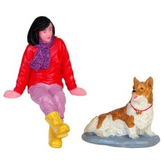 Фигурка LEMAX набор Короткий отдых 5 см 2 шт красный/бежевый