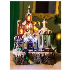 Фигурка Kaemingk Праздничная церковь 37 см (488125) белый/черный