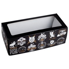 Коробка подарочная Дарите счастье с окном Мужская 35 х 12 х 16 см черный