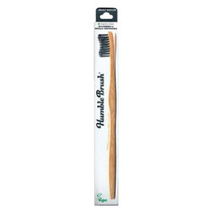 Зубная щетка бамбуковая Humble Brush черная средняя