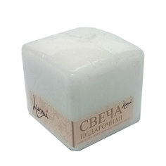 Свеча призма квадратная Lumi 6x6x6 белая