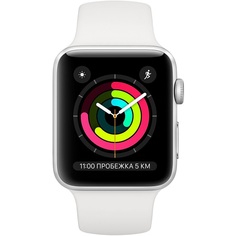 Смарт-часы Apple Watch Series 3 42 мм серебристый, спортивный ремешок MTF22RU/A