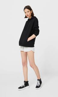 Stradivarius Базовое Худи Женская Коллекция Черный S