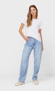 Stradivarius Базовая Футболка Женская Коллекция Белый Xl