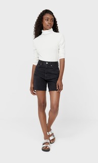 Stradivarius Свитер С Высоким Воротником Женская Коллекция Цвет Небеленого Полотна M