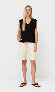 Stradivarius Трикотажный Топ Женская Коллекция Черный L