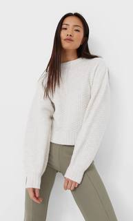 Stradivarius Укороченный Свитер Женская Коллекция Ванильный S