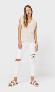 Stradivarius Трикотажный Топ Женская Коллекция Цвет Камня Xs