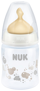 Бутылочка NUK First Choice Plus Пузыри с соской из латекса 150 мл серая
