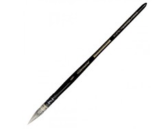 Кисть синтетика №00 круглая Leonard Aquarellys "872RO" короткая черная ручка с насечками
