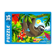 Макси-пазлы Рыжий кот Милый ленивец №6 35 элементов