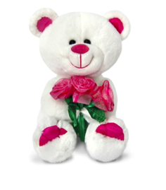 Мягкая игрушка LAVA Медведь Амурчик с букетом роз, музыкальная
