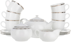 Чайный сервиз 6/9; "Opal" декор "Платиновые пластинки"; отводка платина Thun 1794