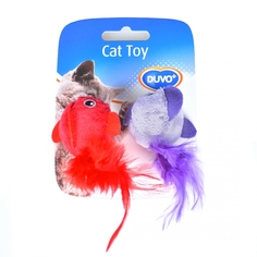 Мягкая игрушка для кошек Duvo+ Плюшевые птицы с перьями, полиэстер, разноцветный