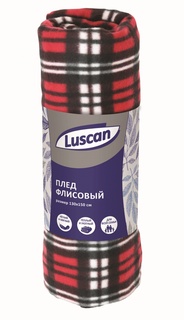 Плед Luscan флис Клетка Красная 130x150 см