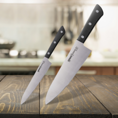 Набор из 2 кухонных стальных ножей Samura HARAKIRI универсальный + шеф
