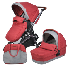 Коляска модульная 2 в 1 Farfello Zuma Duo Comfort рубиновый ZDC-11