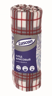 Плед Luscan флис Клетка Серая 130x150 см