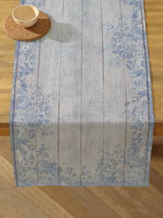 Дорожка на стол 50х140 см под дерево голубая Sfer.Tex