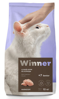 Сухой корм для кошек Winner Senior для пожилых, с курицей , 10кг