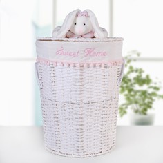 Корзина универсальная плетёная с крышкой Sweet Home, 34,5×34,5×43,5 см Доляна