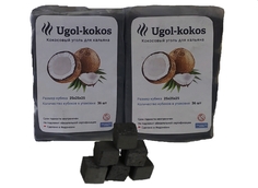 Уголь для кальяна кокосовый "Ugol-Kokos" 1000 гр, 72 кубика 25мм (полиэтиленовая упаковка)