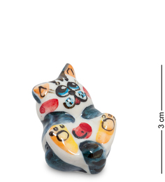 Фигурка "Кот на спине" цв.(Гжельский фарфор) Art East