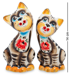 Фигурка "Пара котов" мал. цв.(Гжельский фарфор) Art East