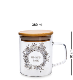 Кружка с крышкой "Цветочная фантазия" Art Home GS-48/1
