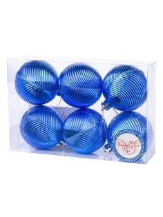 Украшение елочное "Синие круги", 6 штук, 6 см Феникс Презент