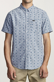 Рубашка RVCA Thatll Do Distant Blue, голубой, XL
